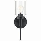 KICHLER 55183BK Madden 14.75 Inch 1 Light Wall Sconce With Clear Glass In Black