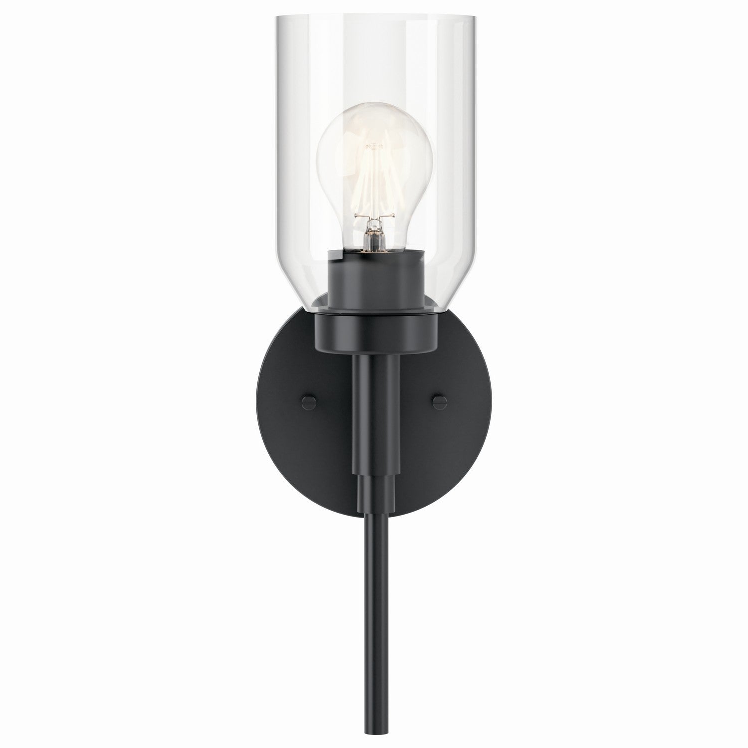 KICHLER 55183BK Madden 14.75 Inch 1 Light Wall Sconce With Clear Glass In Black