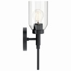 KICHLER 55183BK Madden 14.75 Inch 1 Light Wall Sconce With Clear Glass In Black