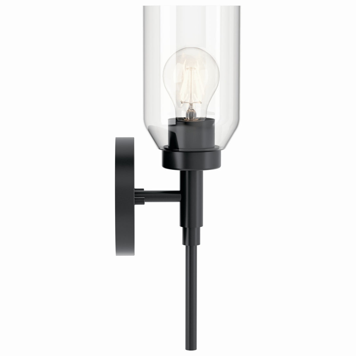 KICHLER 55183BK Madden 14.75 Inch 1 Light Wall Sconce With Clear Glass In Black