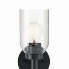 KICHLER 55183BK Madden 14.75 Inch 1 Light Wall Sconce With Clear Glass In Black