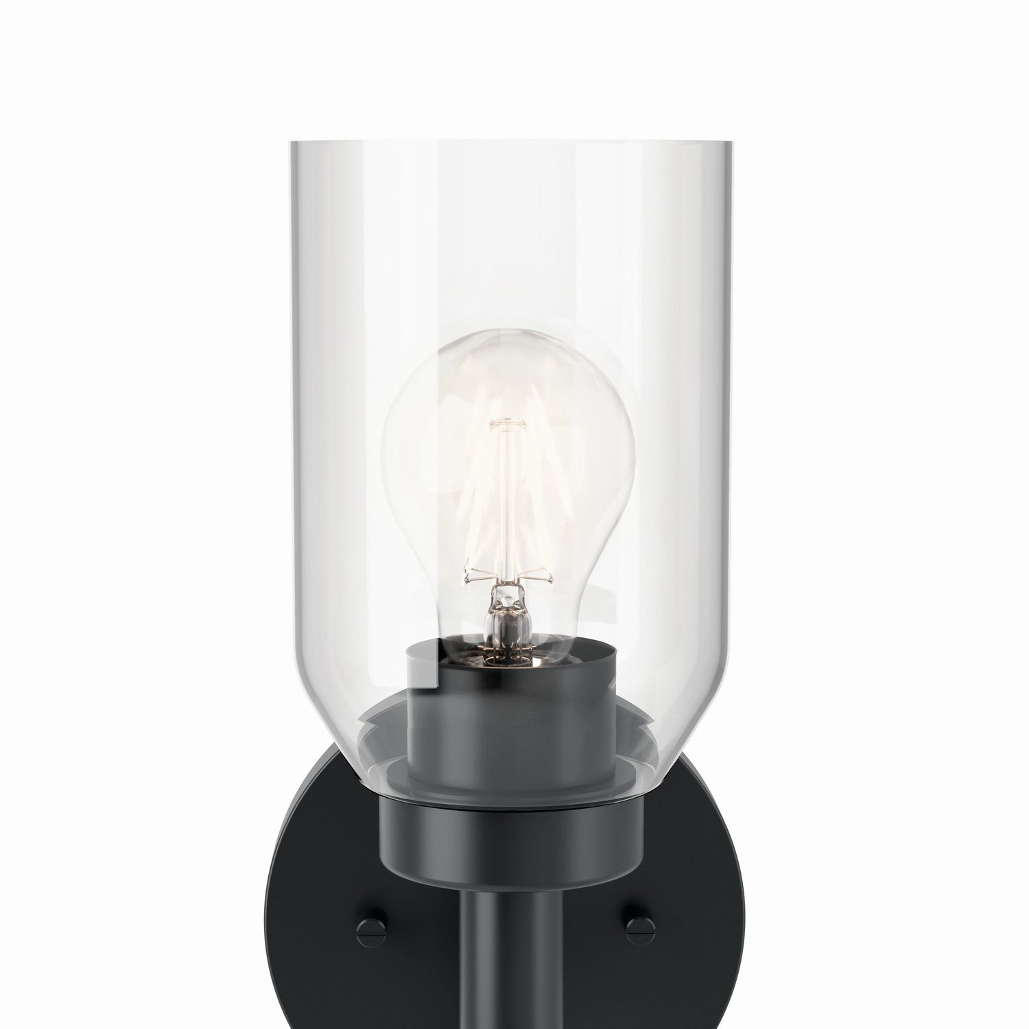 KICHLER 55183BK Madden 14.75 Inch 1 Light Wall Sconce With Clear Glass In Black