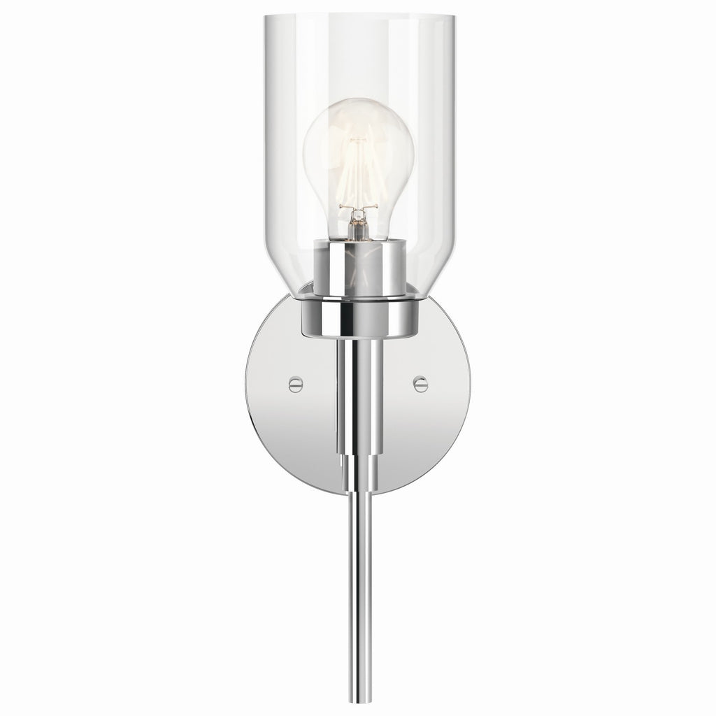 KICHLER 55183CH Madden 14.75 Inch 1 Light Wall Sconce With Clear Glass In Chrome
