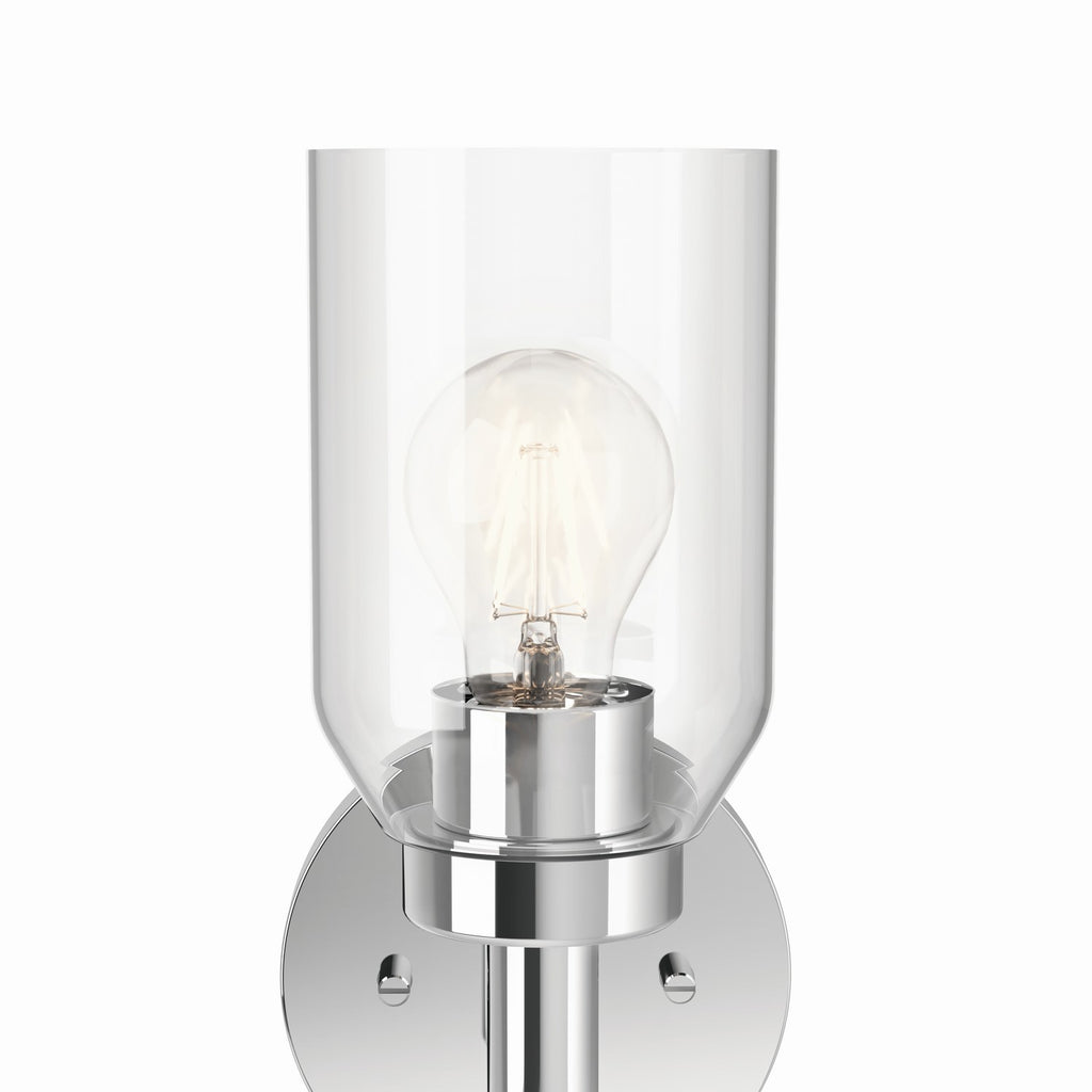 KICHLER 55183CH Madden 14.75 Inch 1 Light Wall Sconce With Clear Glass In Chrome
