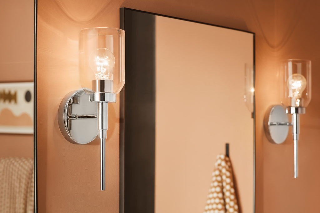 KICHLER 55183CH Madden 14.75 Inch 1 Light Wall Sconce With Clear Glass In Chrome