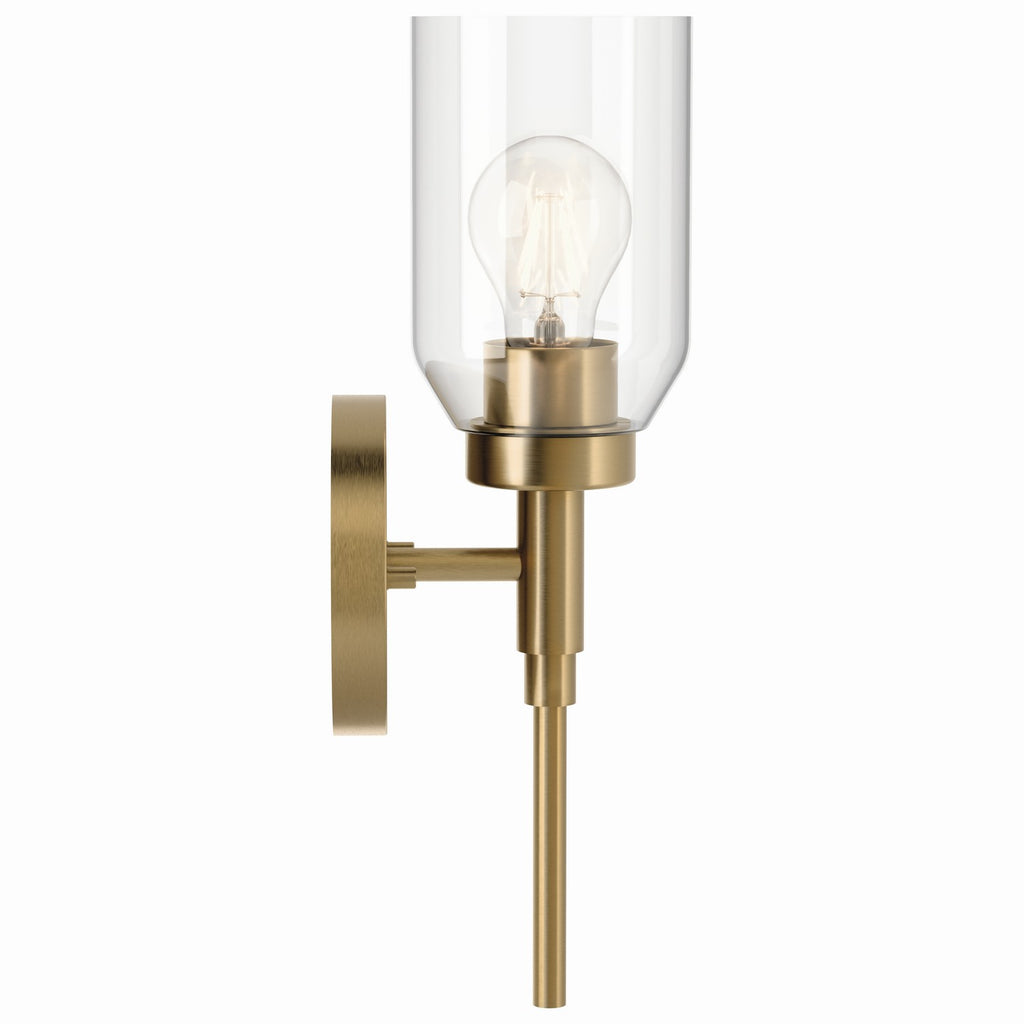 KICHLER 55183CPZ Madden 14.75 Inch 1 Light Wall Sconce With Clear Glass In Champagne Bronze
