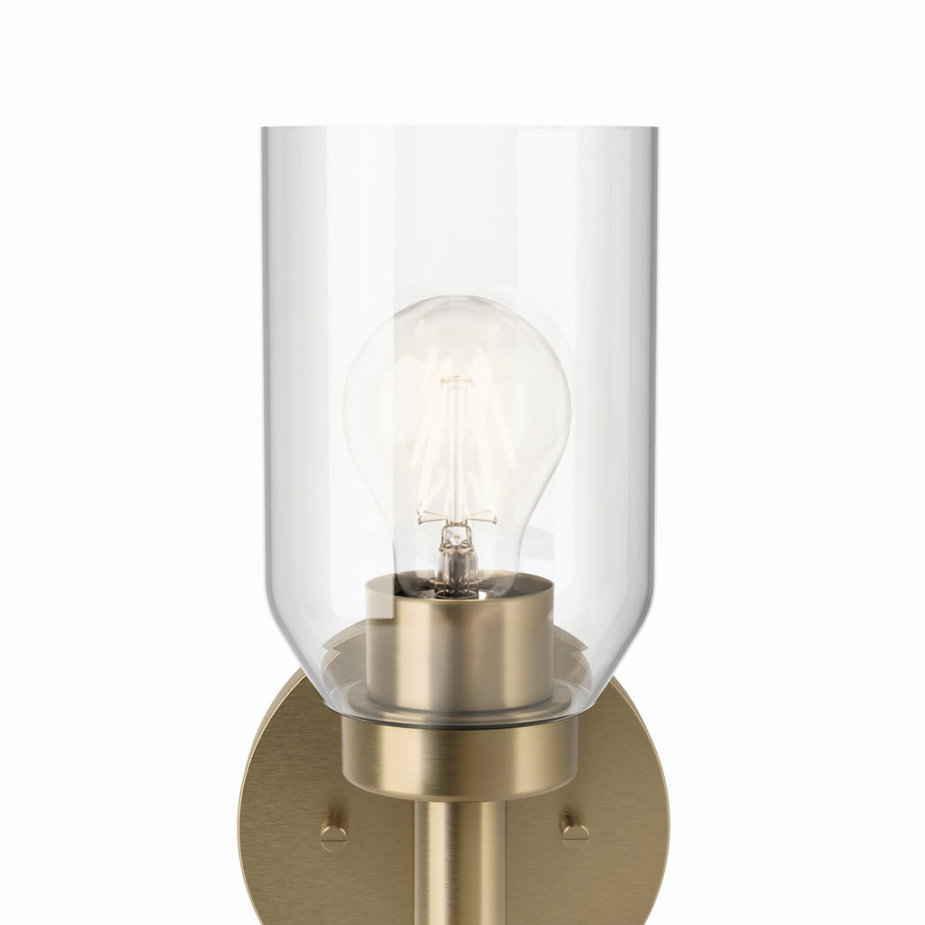 KICHLER 55183CPZ Madden 14.75 Inch 1 Light Wall Sconce With Clear Glass In Champagne Bronze