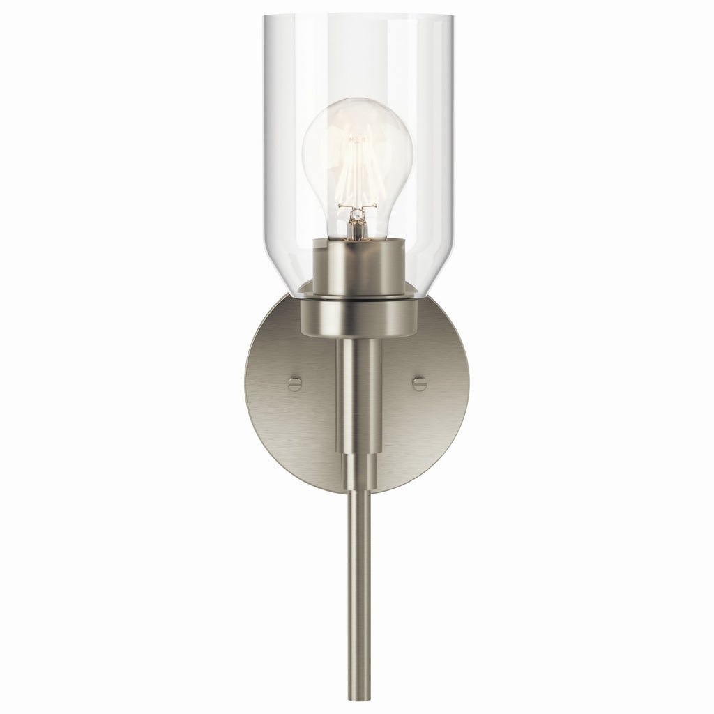 KICHLER 55183NI Madden 14.75 Inch 1 Light Wall Sconce With Clear Glass In Brushed Nickel