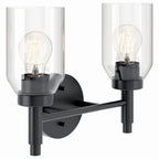 KICHLER 55184BK Madden 14.25 Inch 2 Light Vanity With Clear Glass In Black