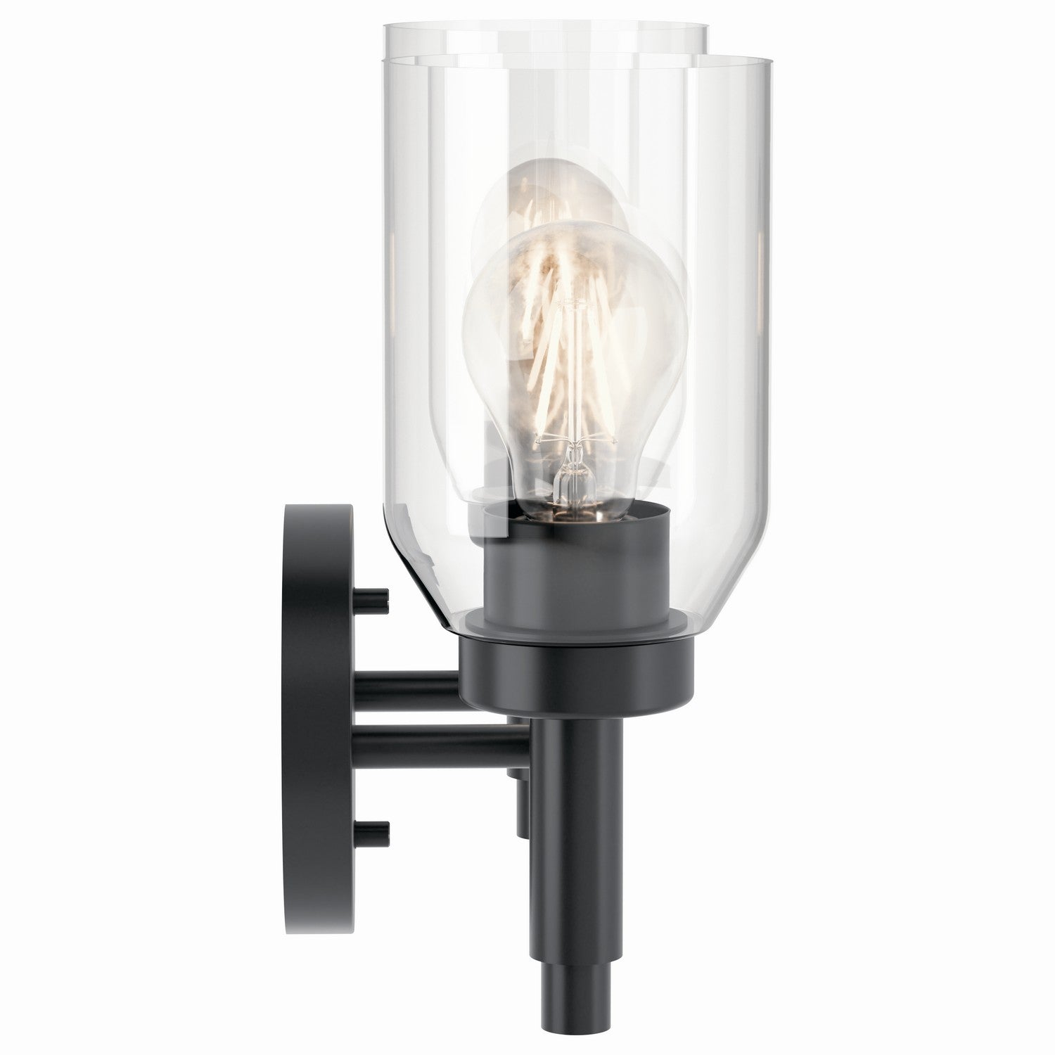 KICHLER 55184BK Madden 14.25 Inch 2 Light Vanity With Clear Glass In Black