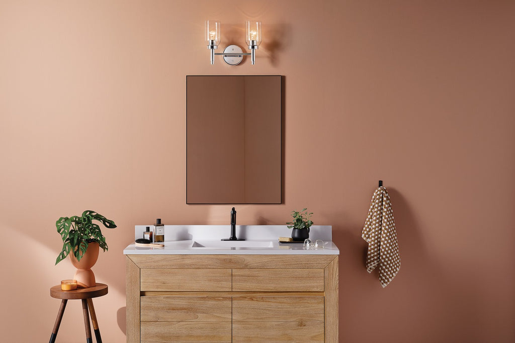 KICHLER 55184CH Madden 14.25 Inch 2 Light Vanity With Clear Glass In Chrome