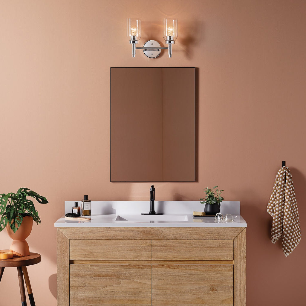 KICHLER 55184CH Madden 14.25 Inch 2 Light Vanity With Clear Glass In Chrome