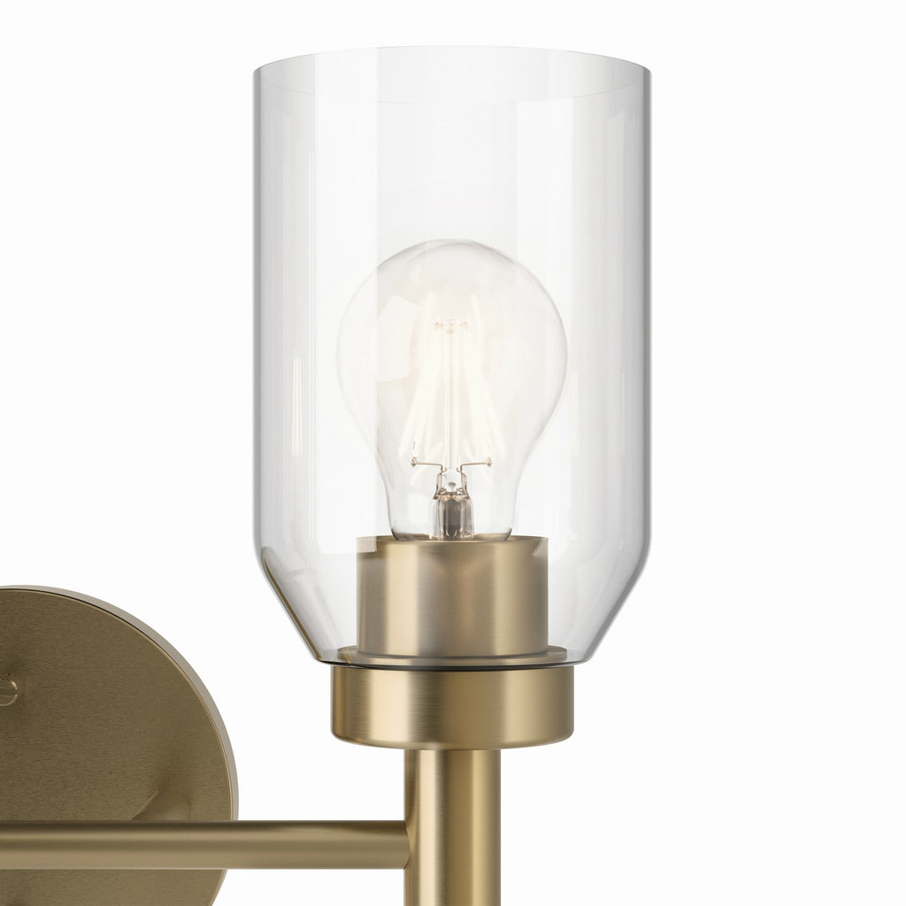 KICHLER 55184CPZ Madden 14.25 Inch 2 Light Vanity With Clear Glass In Champagne Bronze