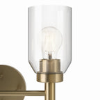 KICHLER 55184CPZ Madden 14.25 Inch 2 Light Vanity With Clear Glass In Champagne Bronze