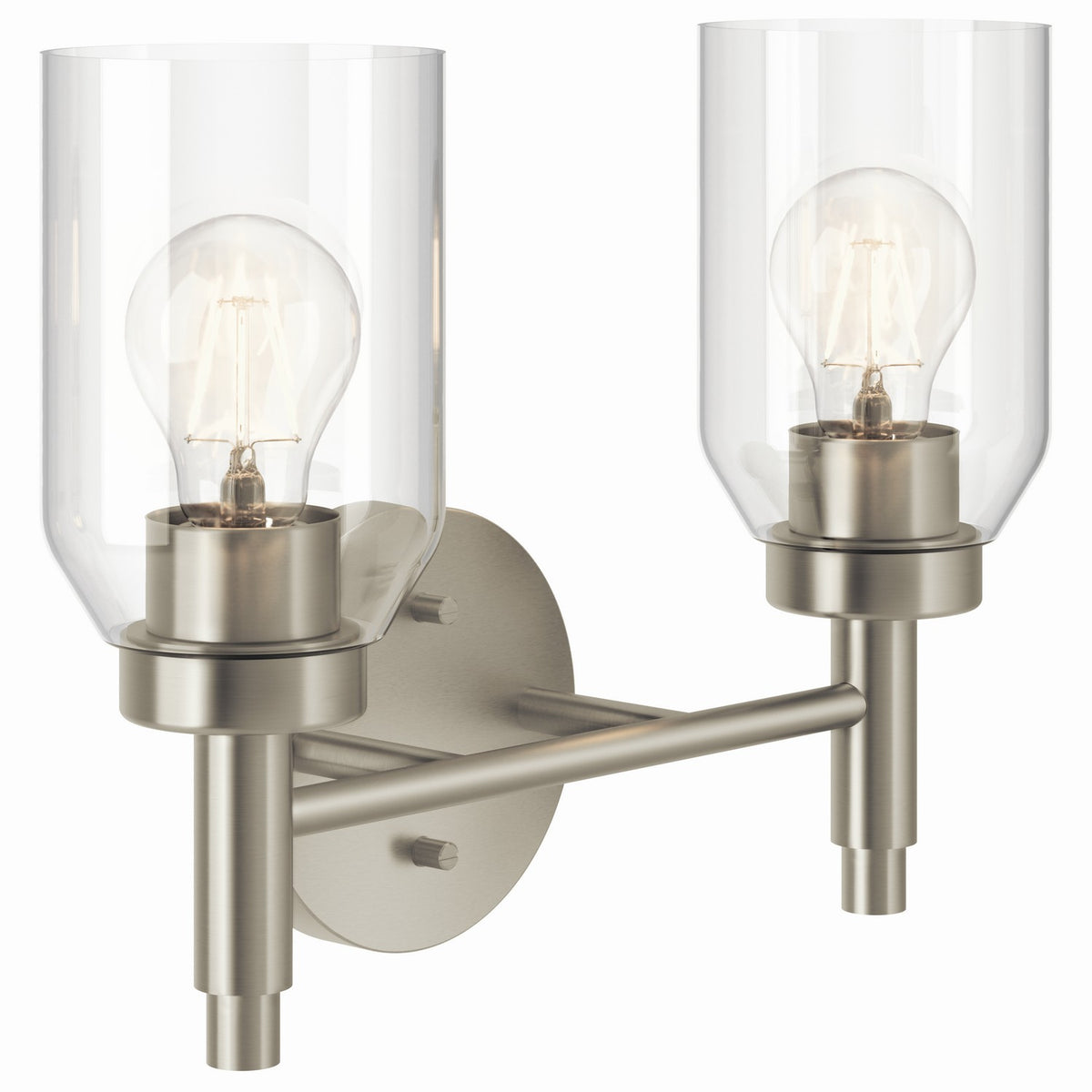 KICHLER 55184NI Madden 14.25 Inch 2 Light Vanity With Clear Glass In Brushed Nickel