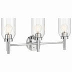 KICHLER 55185CH Madden 24 Inch 3 Light Vanity With Clear Glass In Chrome