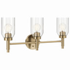 KICHLER 55185CPZ Madden 24 Inch 3 Light Vanity With Clear Glass In Champagne Bronze