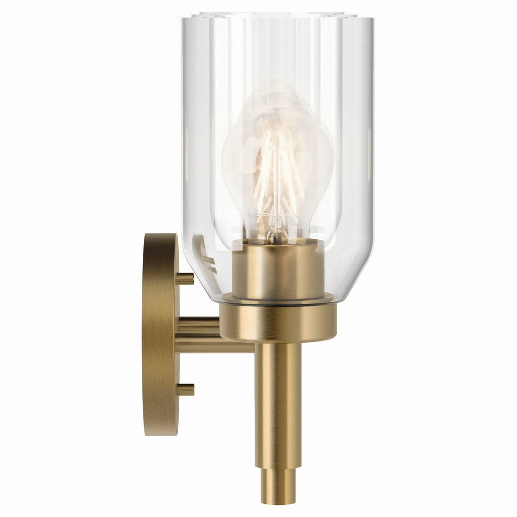 KICHLER 55185CPZ Madden 24 Inch 3 Light Vanity With Clear Glass In Champagne Bronze