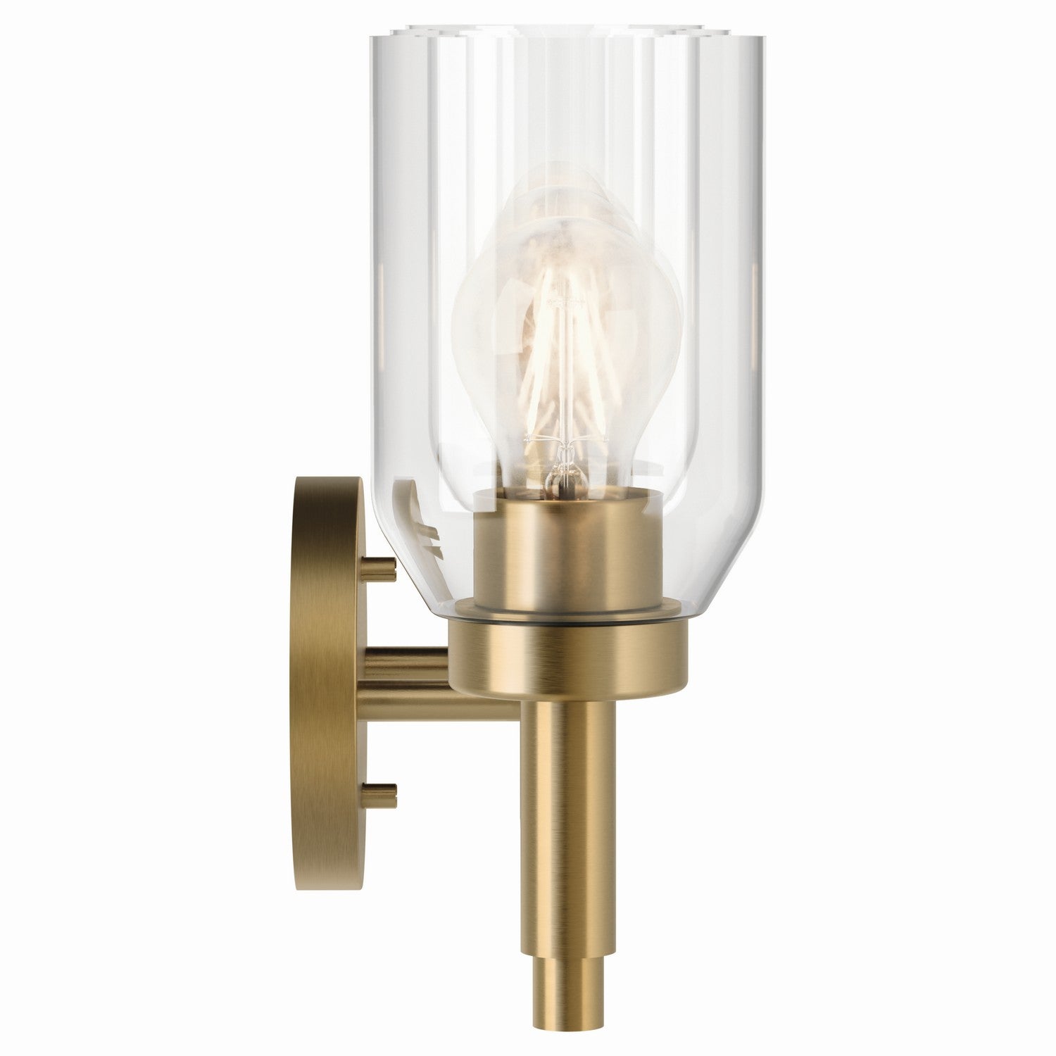 KICHLER 55185CPZ Madden 24 Inch 3 Light Vanity With Clear Glass In Champagne Bronze