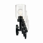 KICHLER 55186BK Madden 34 Inch 4 Light Vanity With Clear Glass In Black