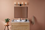 KICHLER 55186BK Madden 34 Inch 4 Light Vanity With Clear Glass In Black