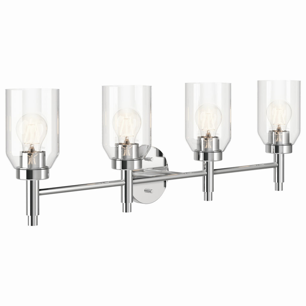 KICHLER 55186CH Madden 34 Inch 4 Light Vanity With Clear Glass In Chrome