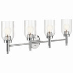 KICHLER 55186CH Madden 34 Inch 4 Light Vanity With Clear Glass In Chrome
