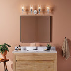 KICHLER 55186CH Madden 34 Inch 4 Light Vanity With Clear Glass In Chrome