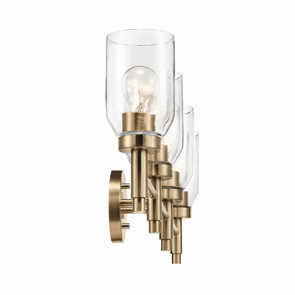 KICHLER 55186CPZ Madden 34 Inch 4 Light Vanity With Clear Glass In Champagne Bronze