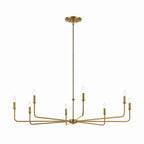 KICHLER 52521BNB Pallas 52" Xl 8-Light Round Chandelier With White Linen Shade In Brushed Natural Brass