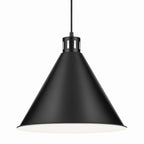 KICHLER 52177BK Zailey 14.25" 1-Light Cone Pendant In Black