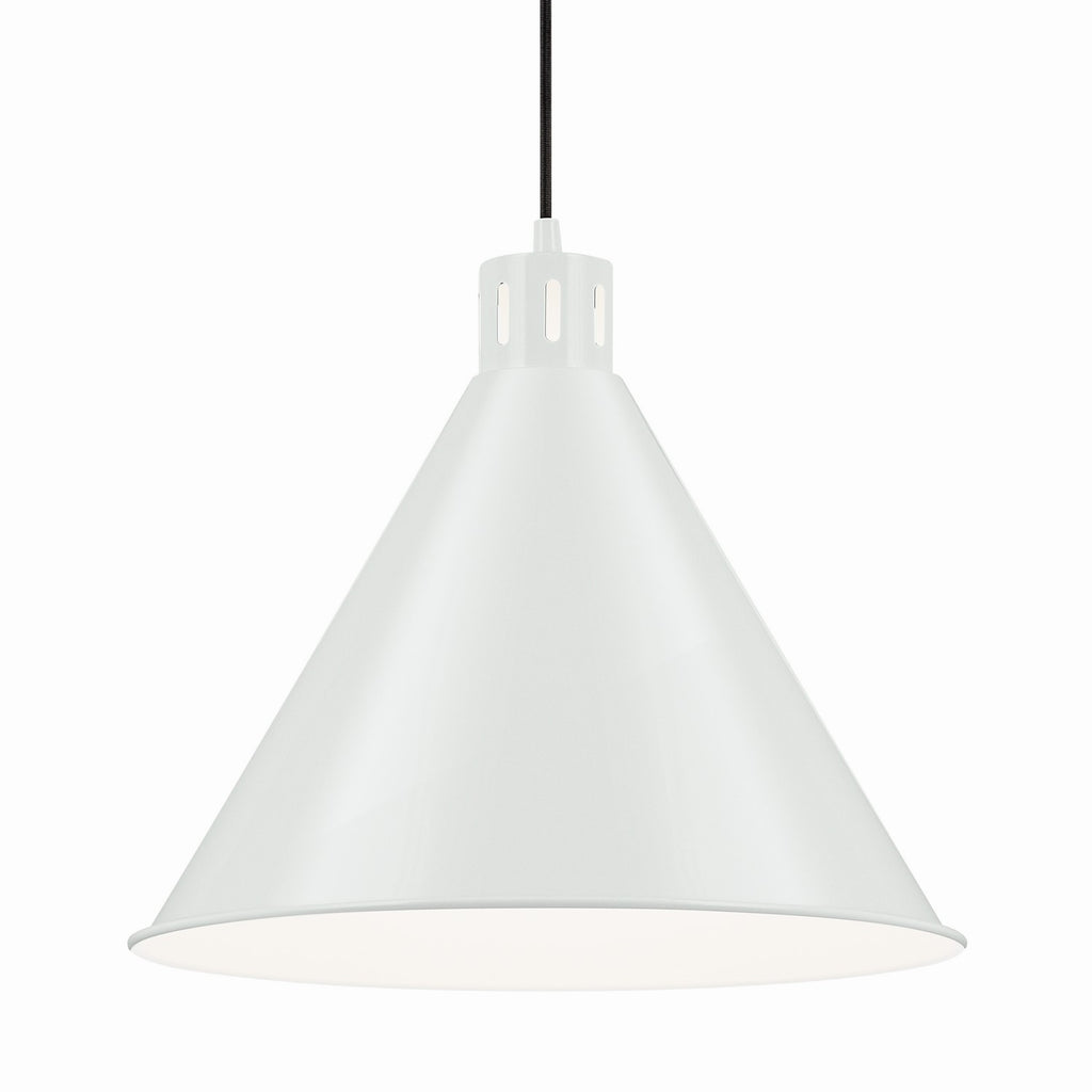 KICHLER 52177WH Zailey 14.25" 1-Light Cone Pendant In White