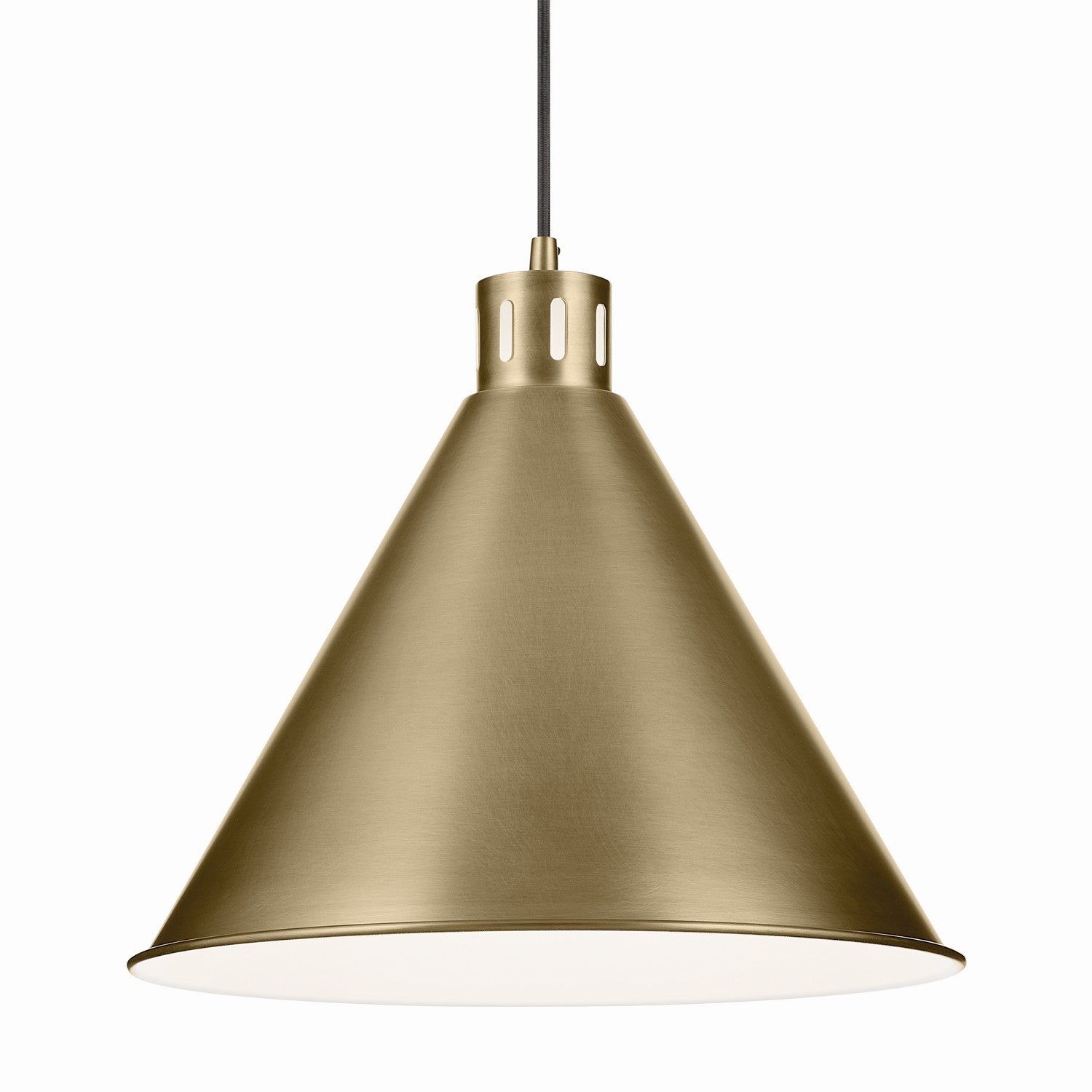 KICHLER 52177NBR Zailey 14.25" 1-Light Cone Pendant In Natural Brass