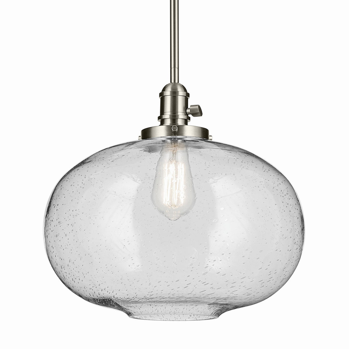 KICHLER 43911NI Avery 14" 1-Light Globe Pendant With Clear Seeded Glass In Nickel