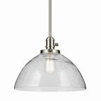 KICHLER 43912NI Avery 11" 1-Light Dome Pendant With Clear Seeded Glass In Nickel