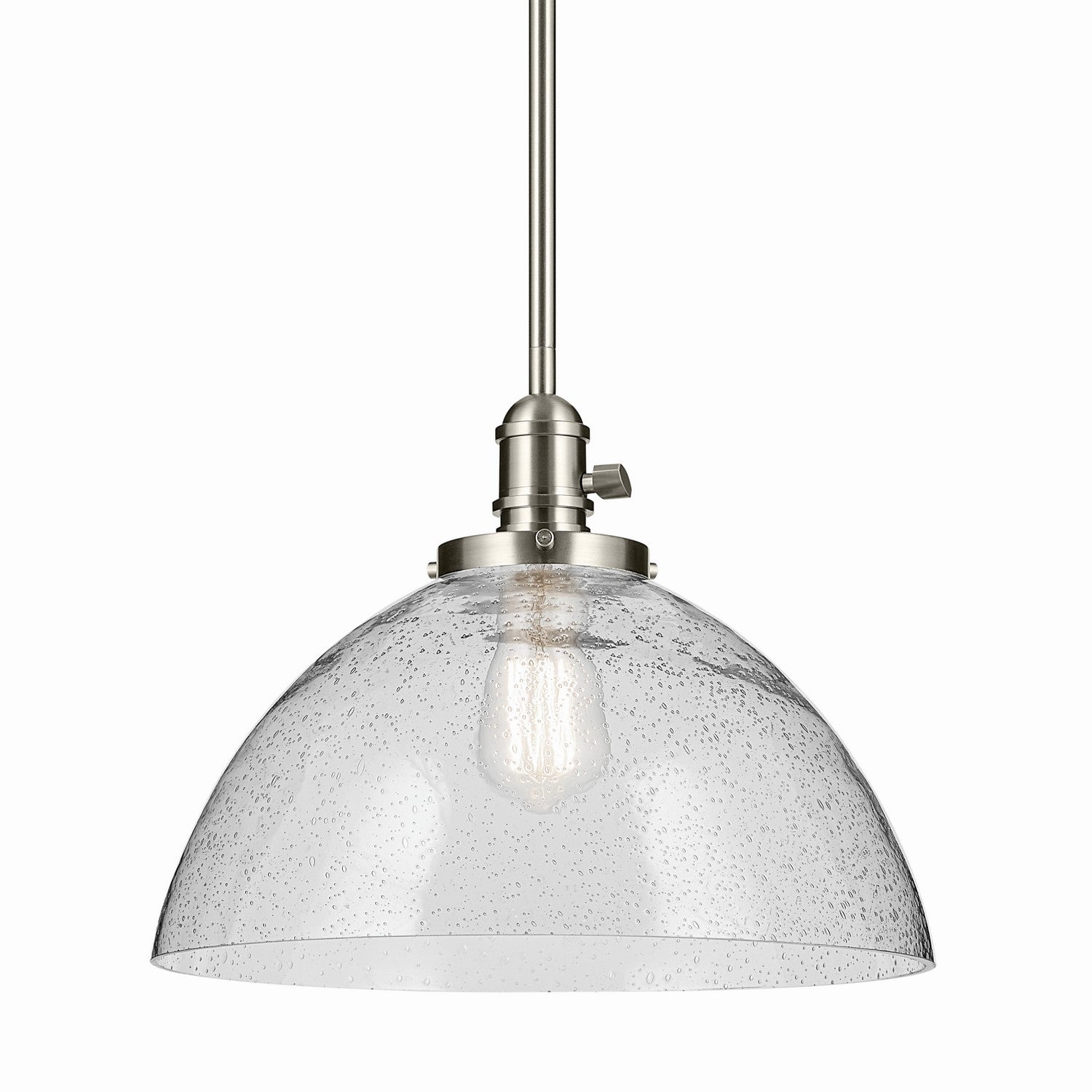 KICHLER 43912NI Avery 11" 1-Light Dome Pendant With Clear Seeded Glass In Nickel