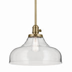 KICHLER 43906NBR Avery 11.25" 1-Light Bell Pendant With Clear Seeded Glass In Natural Brass