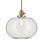 KICHLER 43911NBR Avery 14" 1-Light Globe Pendant With Clear Seeded Glass In Natural Brass