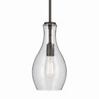 KICHLER 42456OZCS Everly 13.75" 1-Light Bell Pendant With Clear Seeded Glass In Olde Bronze