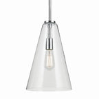 KICHLER 42199CH Everly 15.25" 1-Light Cone Pendant With Clear Glass In Chrome