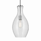 KICHLER 42047CHCS Everly 17.75" 1-Light Bell Pendant With Clear Seeded Glass In Chrome