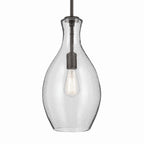 KICHLER 42047OZCS Everly 17.75" 1-Light Bell Pendant With Clear Seeded Glass In Olde Bronze