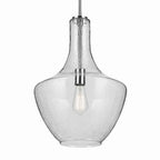 KICHLER 42046CHCS Everly 19.75" 1-Light Bell Pendant With Clear Seeded Glass In Chrome