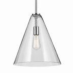 KICHLER 42200CH Everly 15.5" 1-Light Cone Pendant With Clear Glass In Chrome