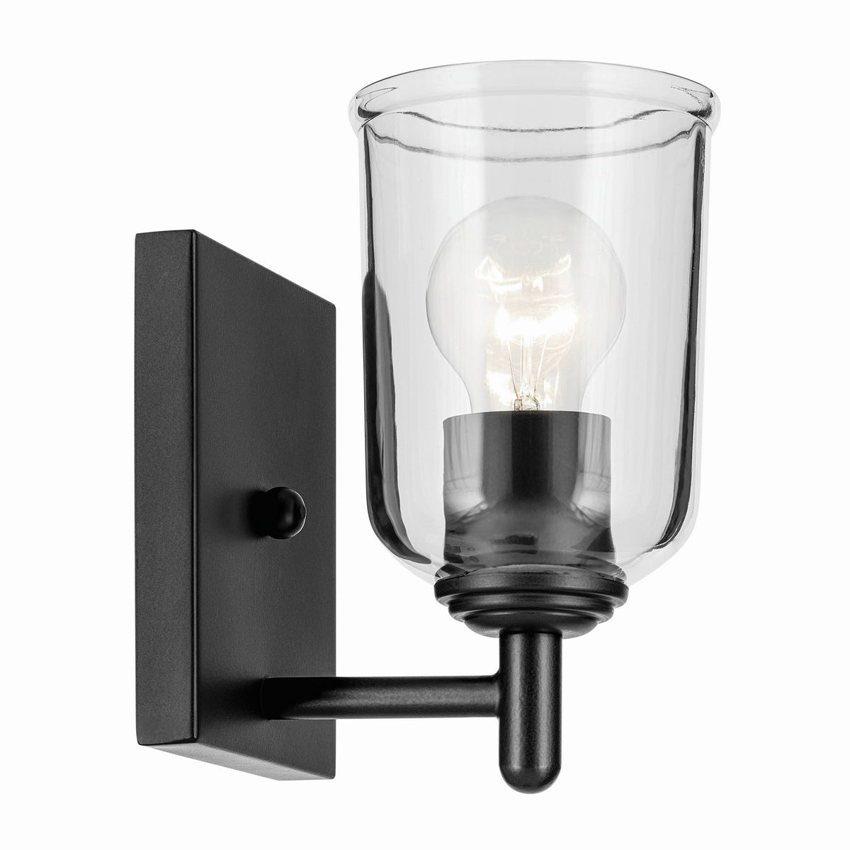 KICHLER 45572BKCLR Shailene 5" 1-Light Wall Sconce With Clear Glass In Black