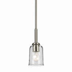 KICHLER 43674NICLR Shailene 11.25" 1-Light Mini Bell Pendant With Clear Glass In Brushed Nickel