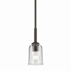 KICHLER 43674OZCLR Shailene 11.25" 1-Light Mini Bell Pendant With Clear Glass In Olde Bronze