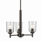 KICHLER 43670OZCLR Shailene 15.25" 3-Light Mini Chandelier With Clear Glass In Olde Bronze