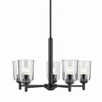 KICHLER 43671BKCLR Shailene 15.25" 5-Light Chandelier With Clear Glass In Black