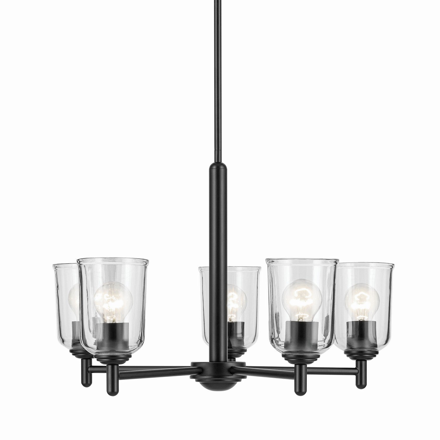 KICHLER 43671BKCLR Shailene 15.25" 5-Light Chandelier With Clear Glass In Black